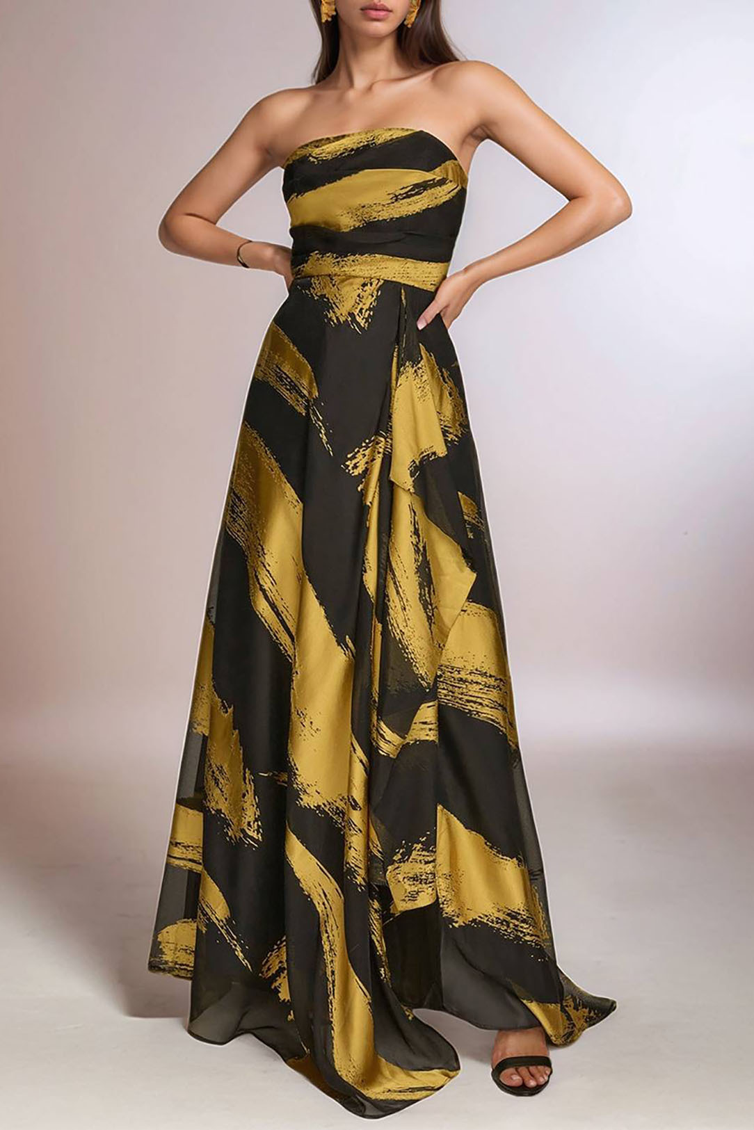 Formal Work Party Boat Neck Royal Blue Sleeveless Belted Slit Midi Dre