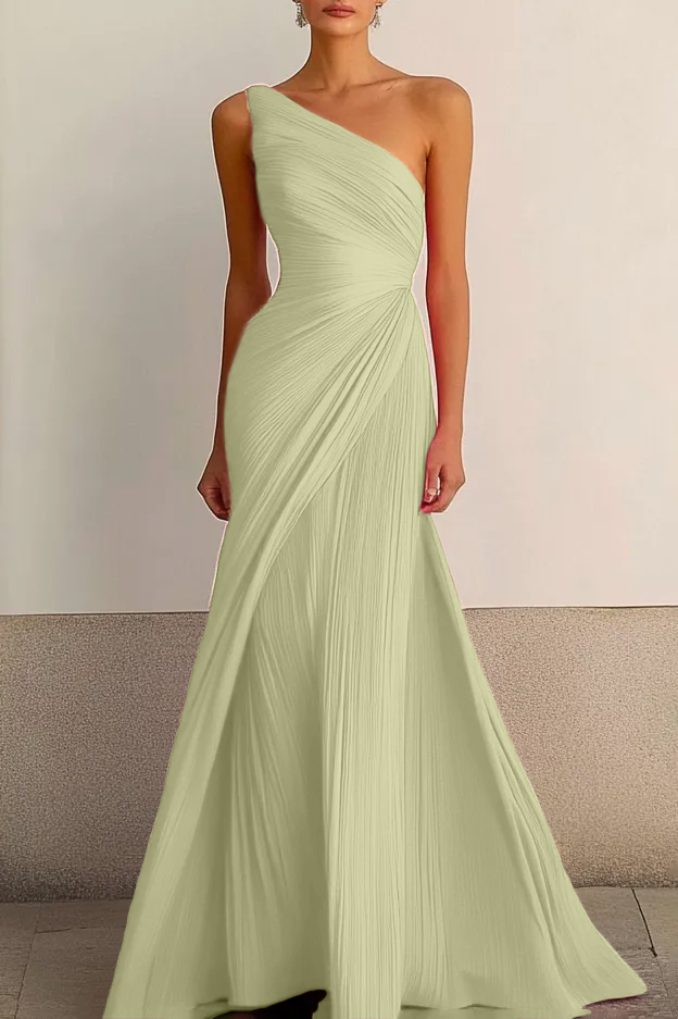 Formal Party Prom Dress One Shoulder Maxi Dress