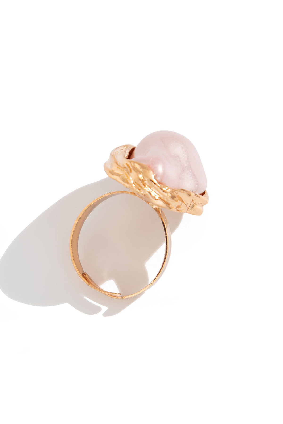 Vintage Baroque Pearl Ring Gold Alloy Adjustable Ring