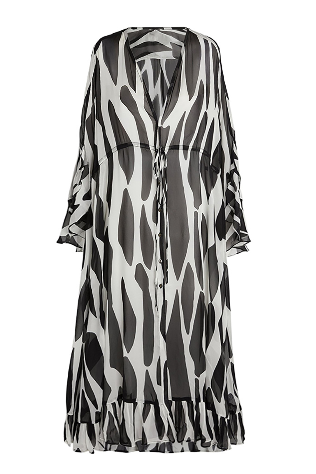 Hollow Cow Pattern High Waist Two-Piece Swimsuit and Cover-Up