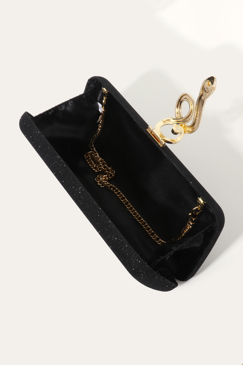 Snake Buckle Shiny Banquet Bag Party Chain Clutch