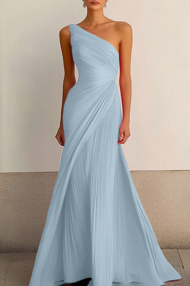 Formal Party Prom Dress One Shoulder Maxi Dress