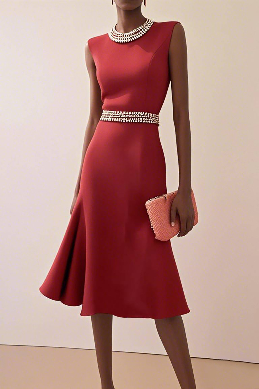 Formal Work Party Boat Neck Royal Blue Sleeveless Belted Slit Midi Dre