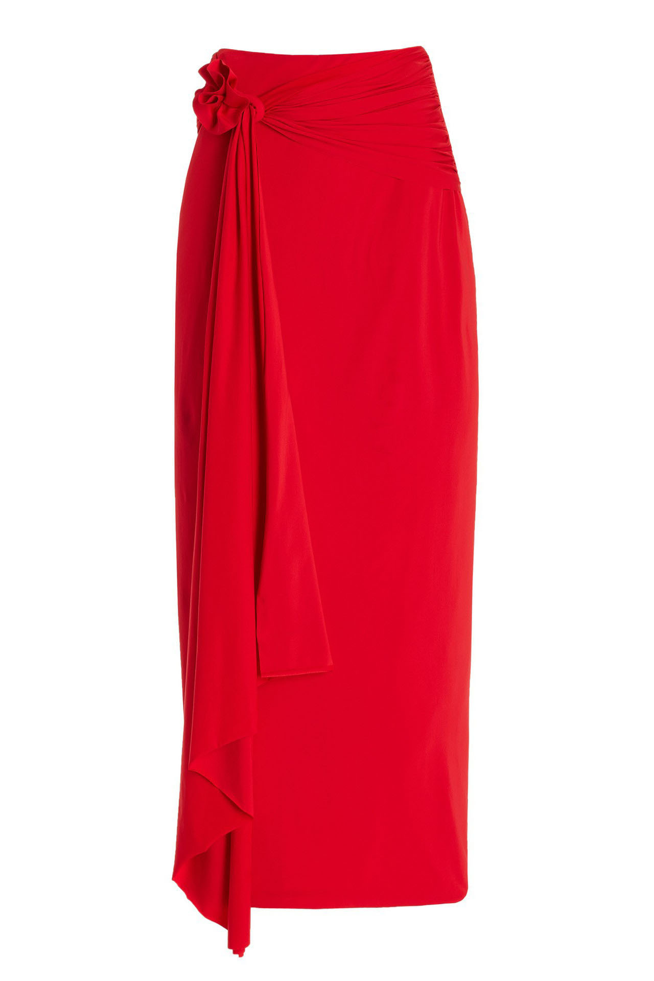 3D Red Floral One Shoulder Swimsuit and Cover-Up