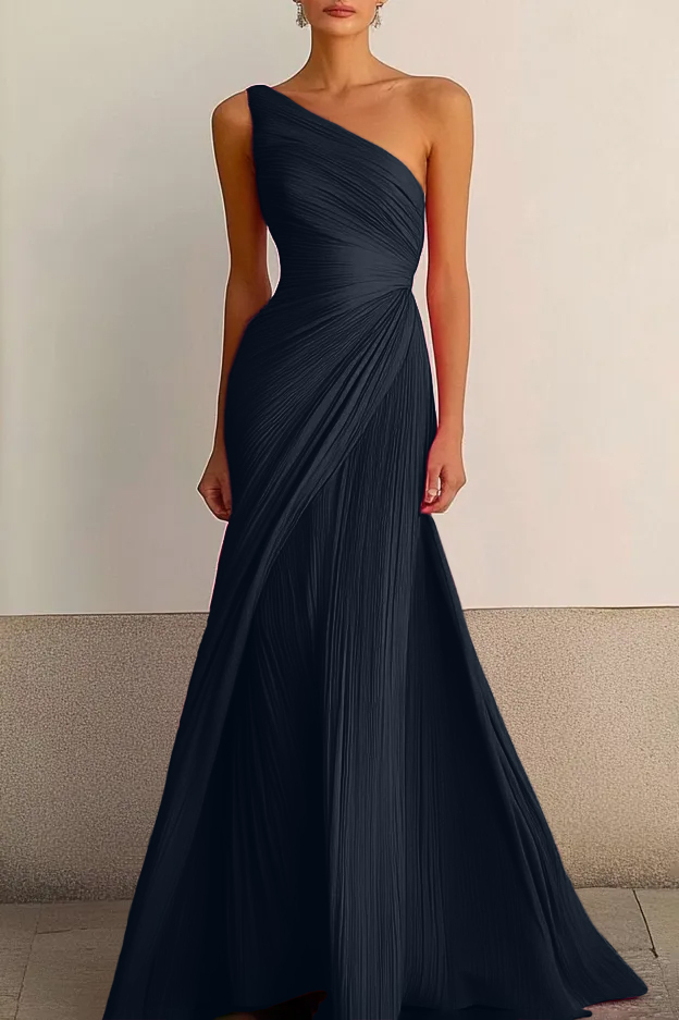 Formal Party Prom Dress One Shoulder Maxi Dress