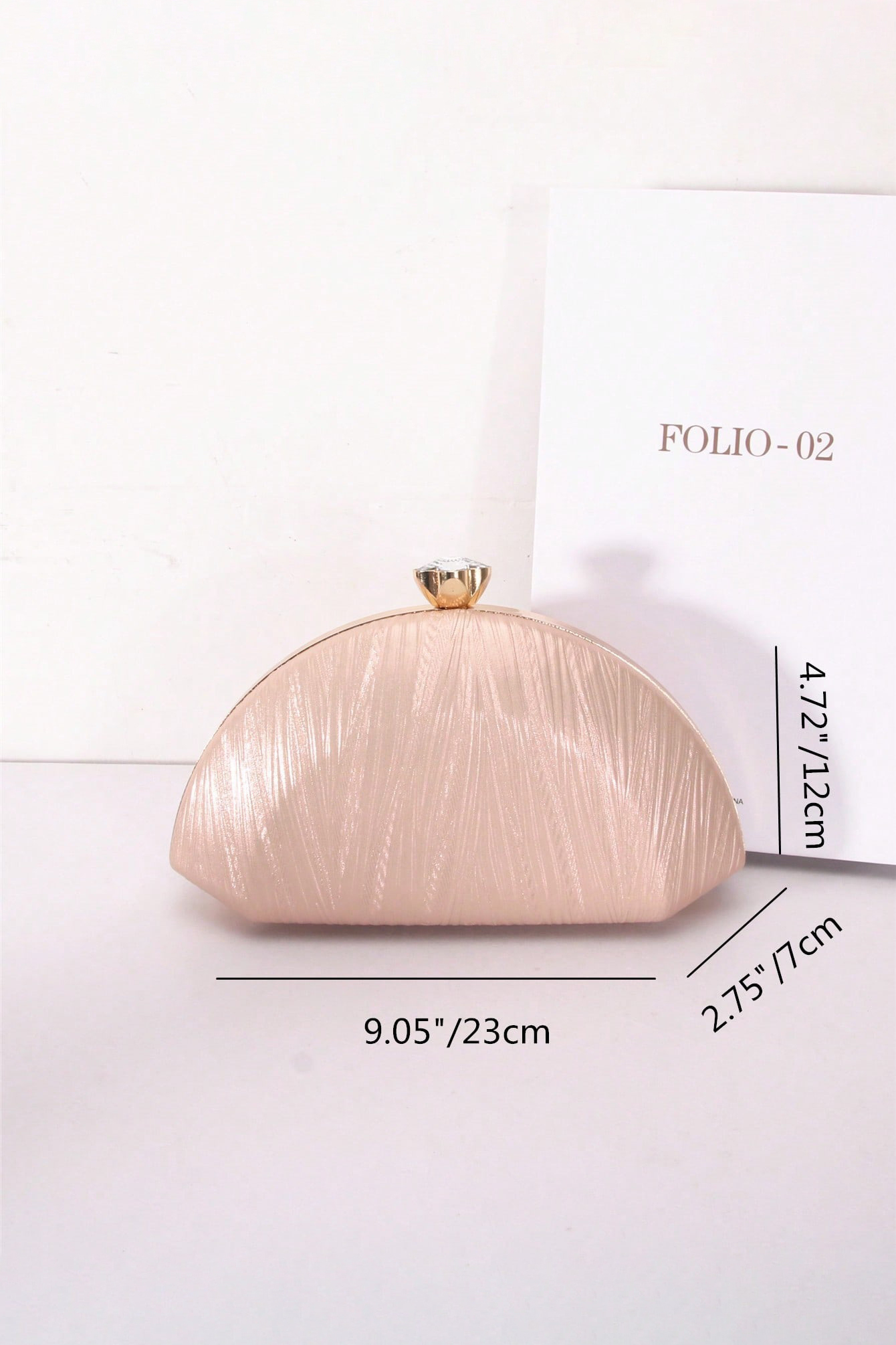 Fan-Shaped Rhinestone Crossbody Bag Alloy PU Shoulder Bag Clip Buckle Party Bag