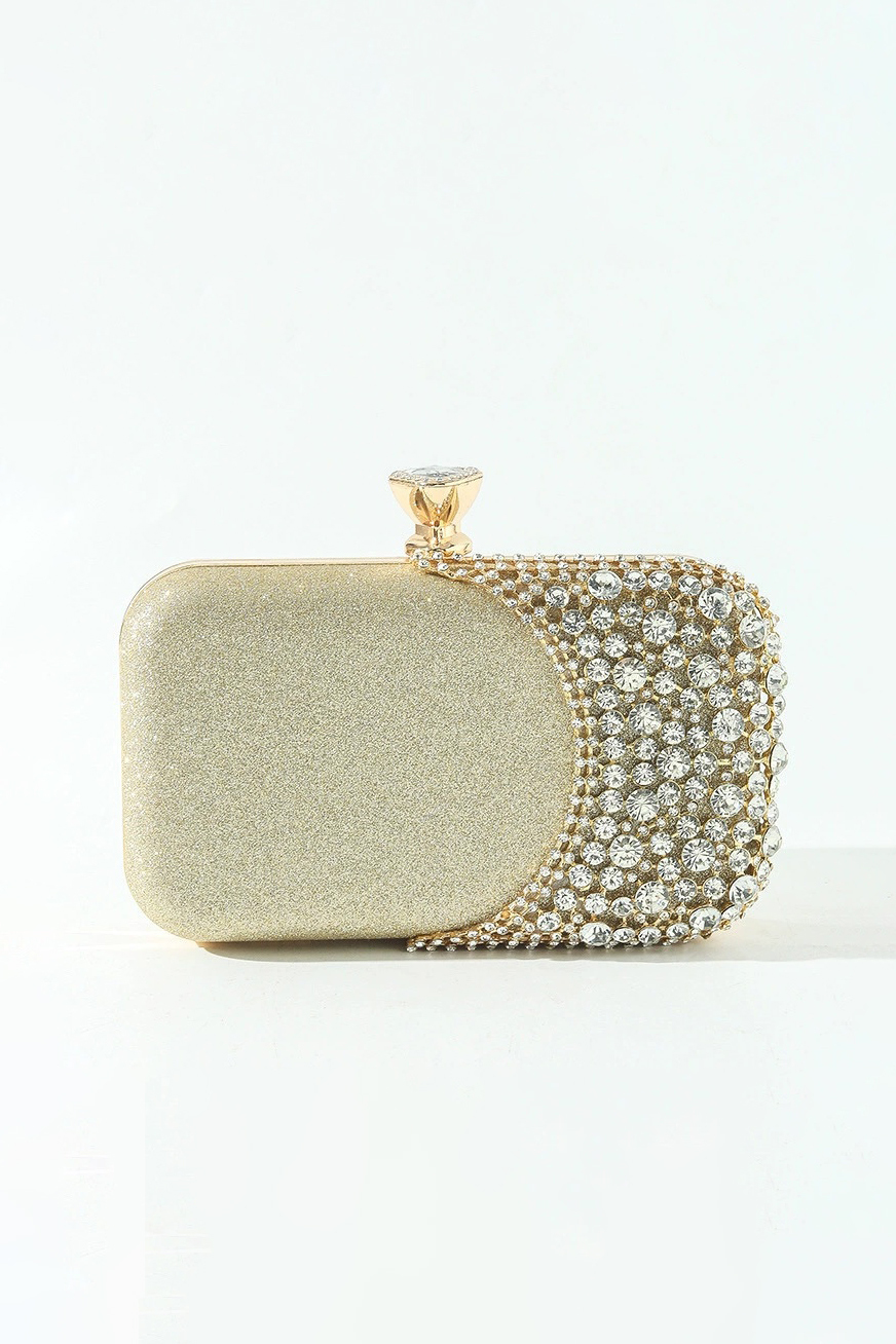 Diamond-Studded Dinner Clutch Bag Shiny Chain Crossbody Handbag