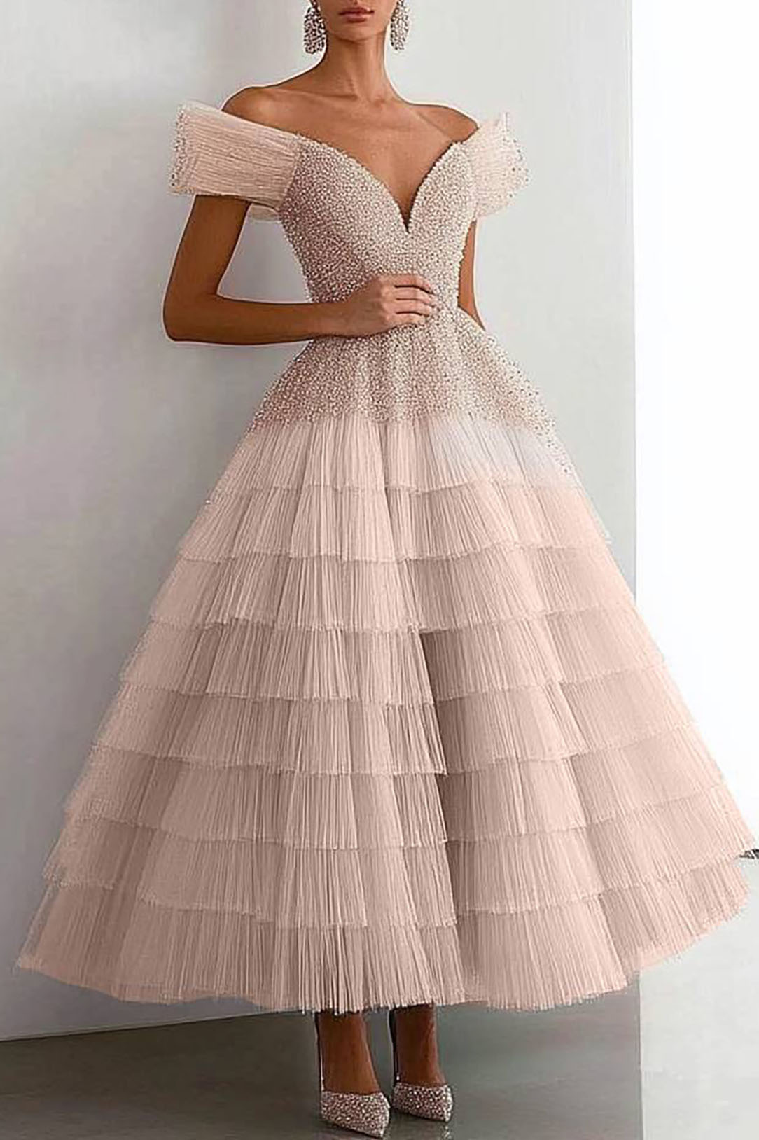 Prom Party Satin Dress Purple-White Color Block Deep V-Neck Waistband