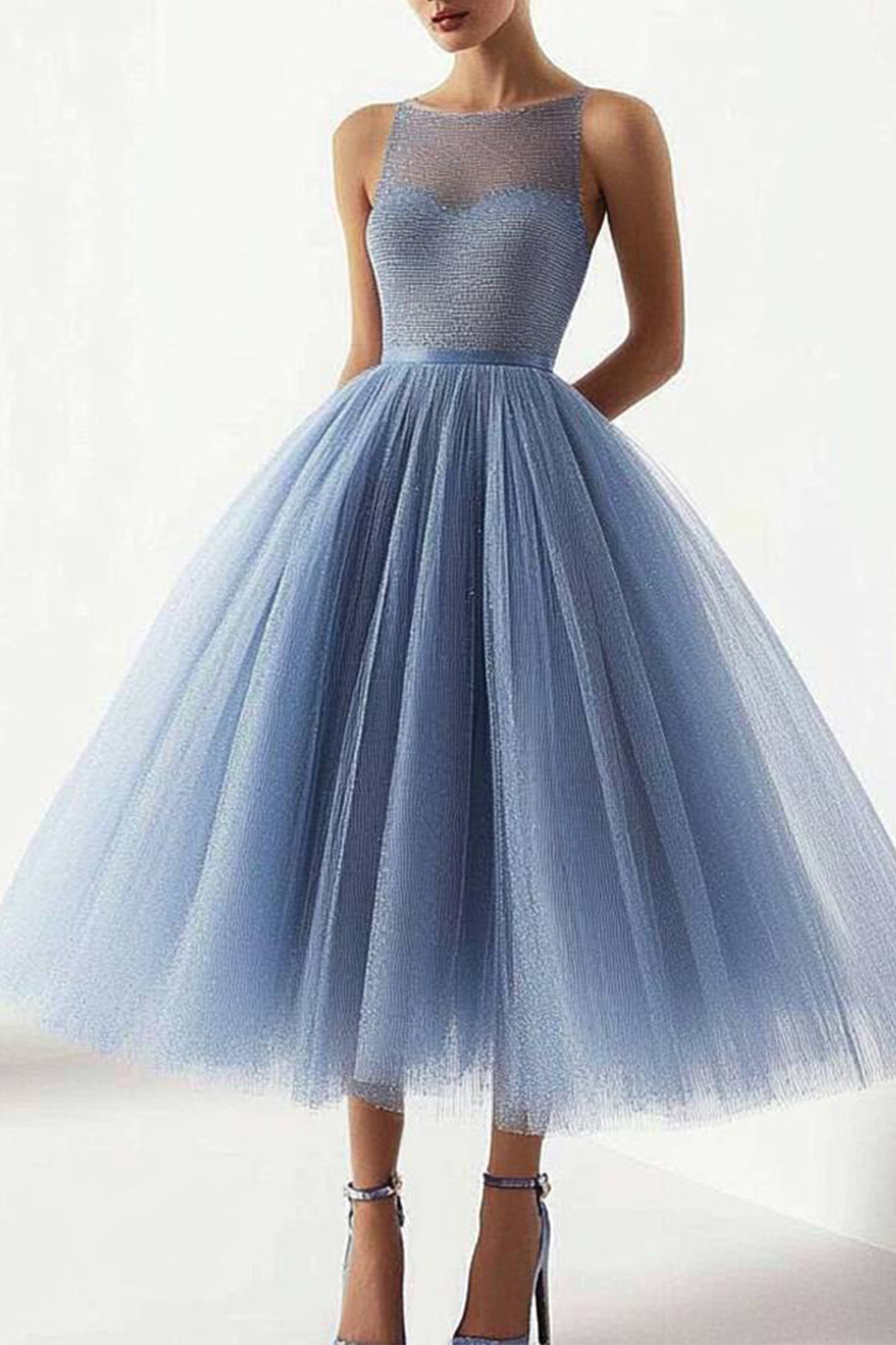 Prom Party Satin Dress Purple-White Color Block Deep V-Neck Waistband