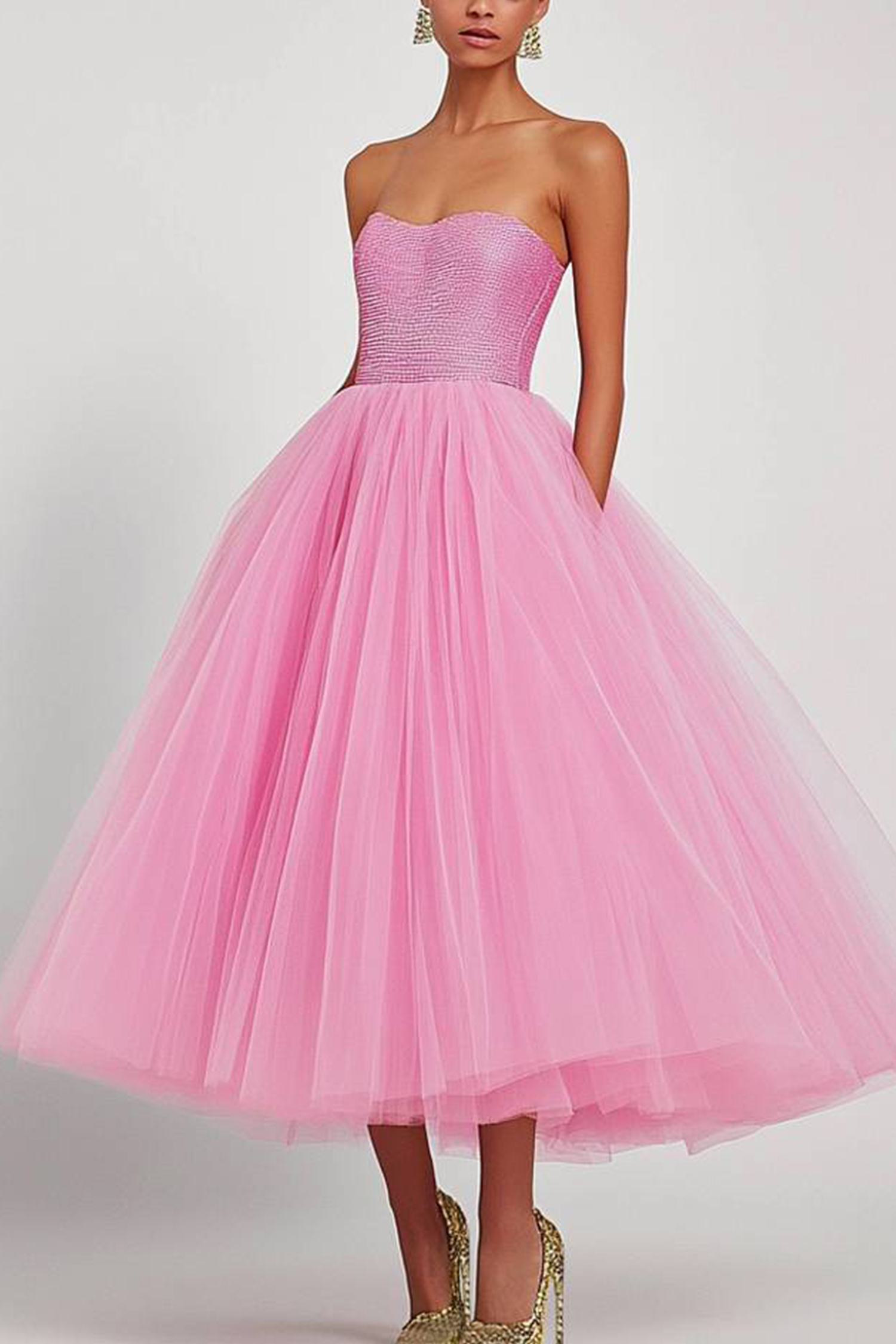 Prom Party Dress Light Pink Off Shoulder Pleated Knee Length Dress