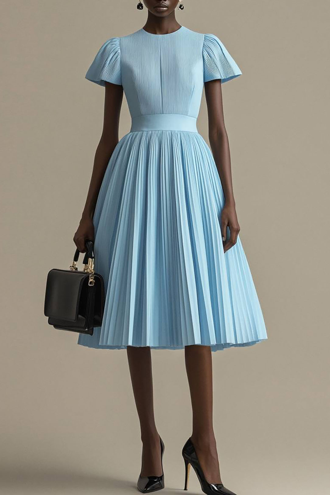 Formal Prom Dress Deep V Color-block with Rhinestone Floor-length Dres