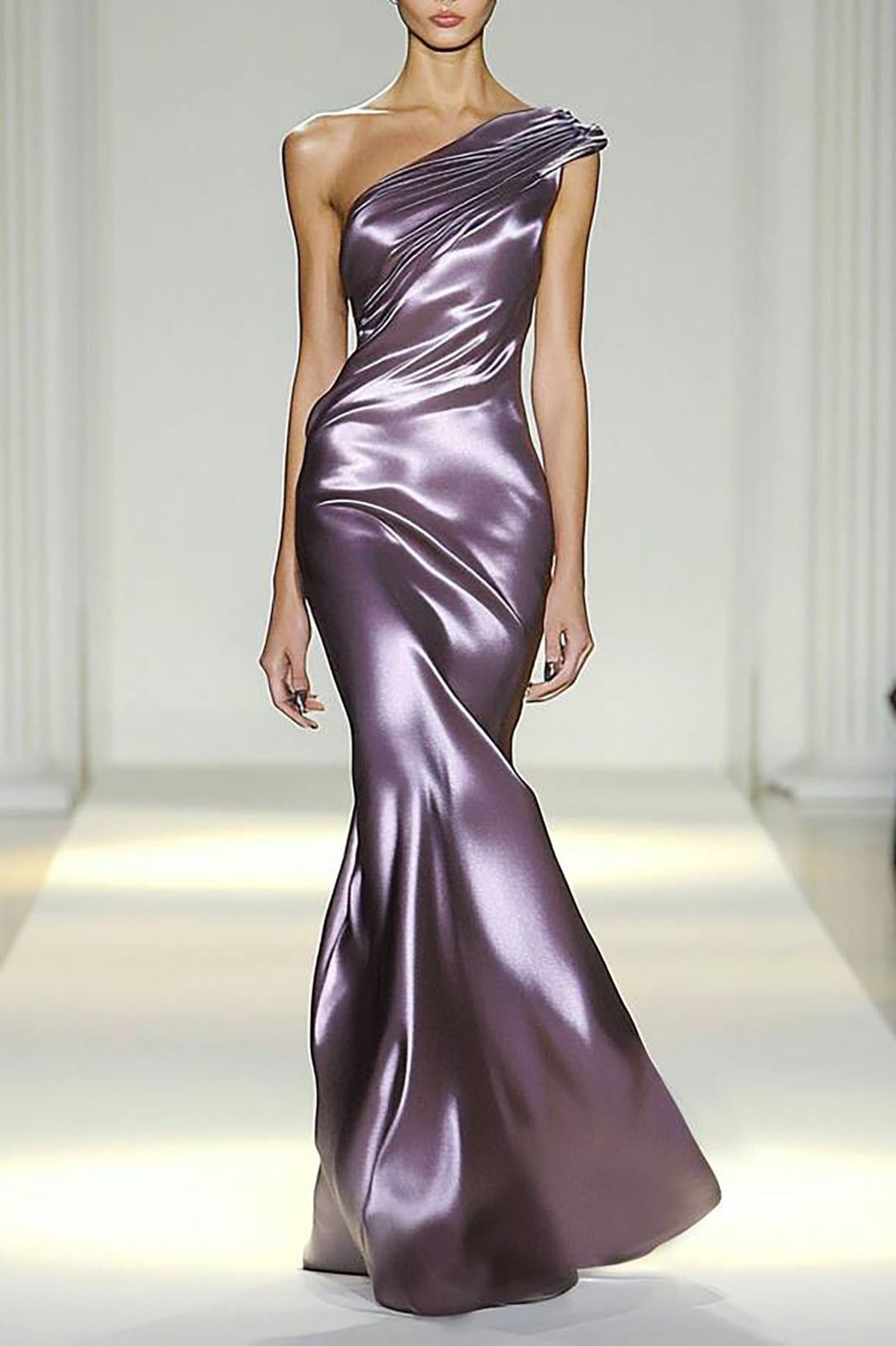 Formal Prom Dress Deep V Color-block with Rhinestone Floor-length Dres