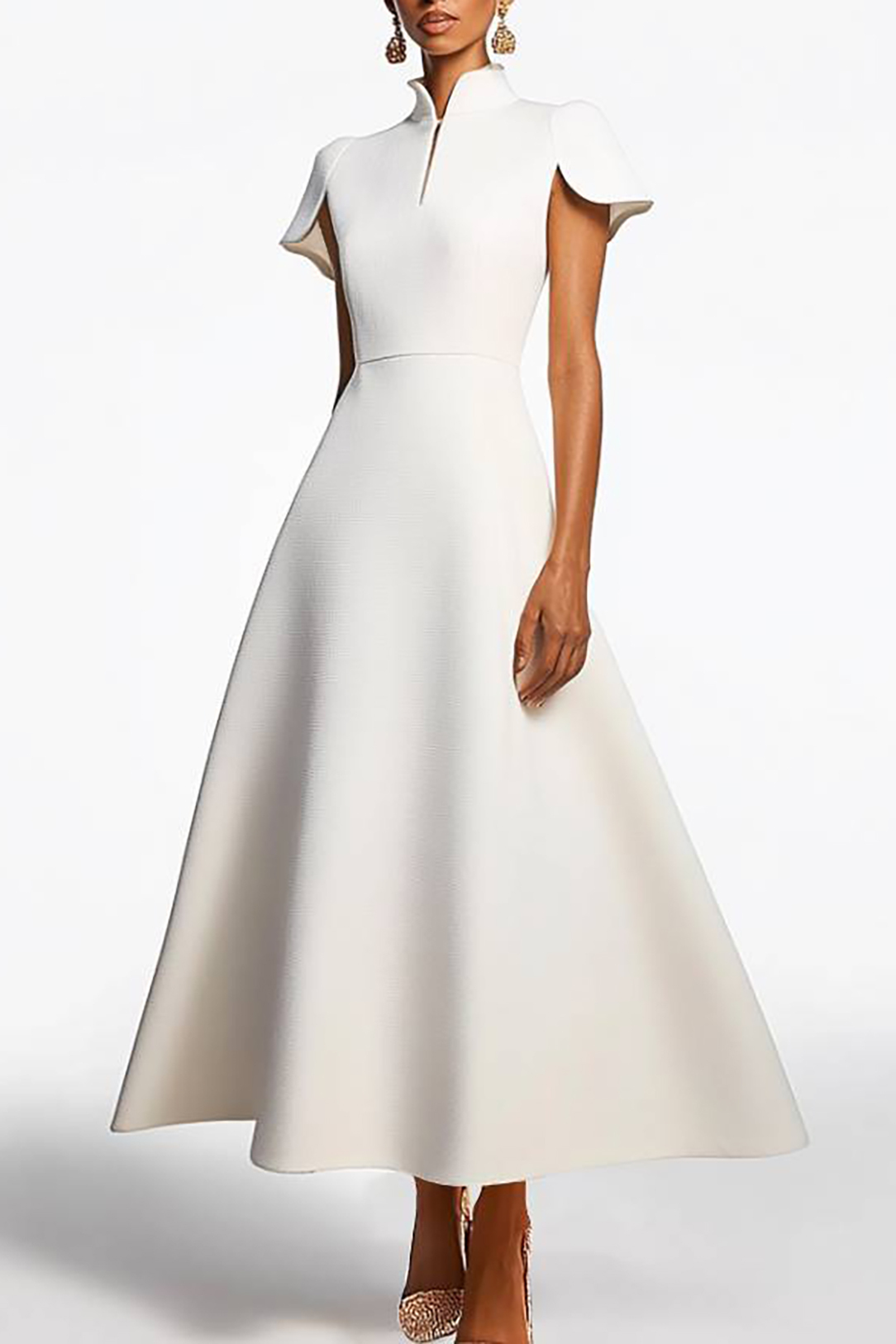 Semi-Formal Party Dress Colorblock Round Neck Sleeveless Knee-Length D