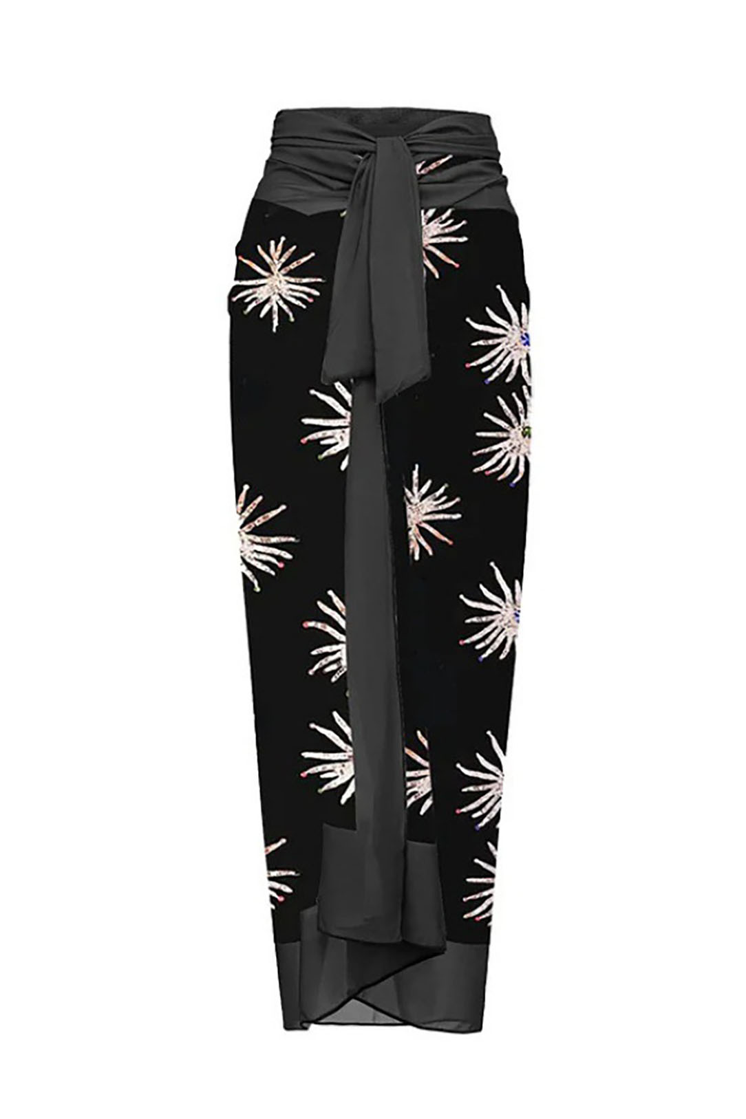 Firework Sequin Black One-Piece Swimsuit and Cover-Up