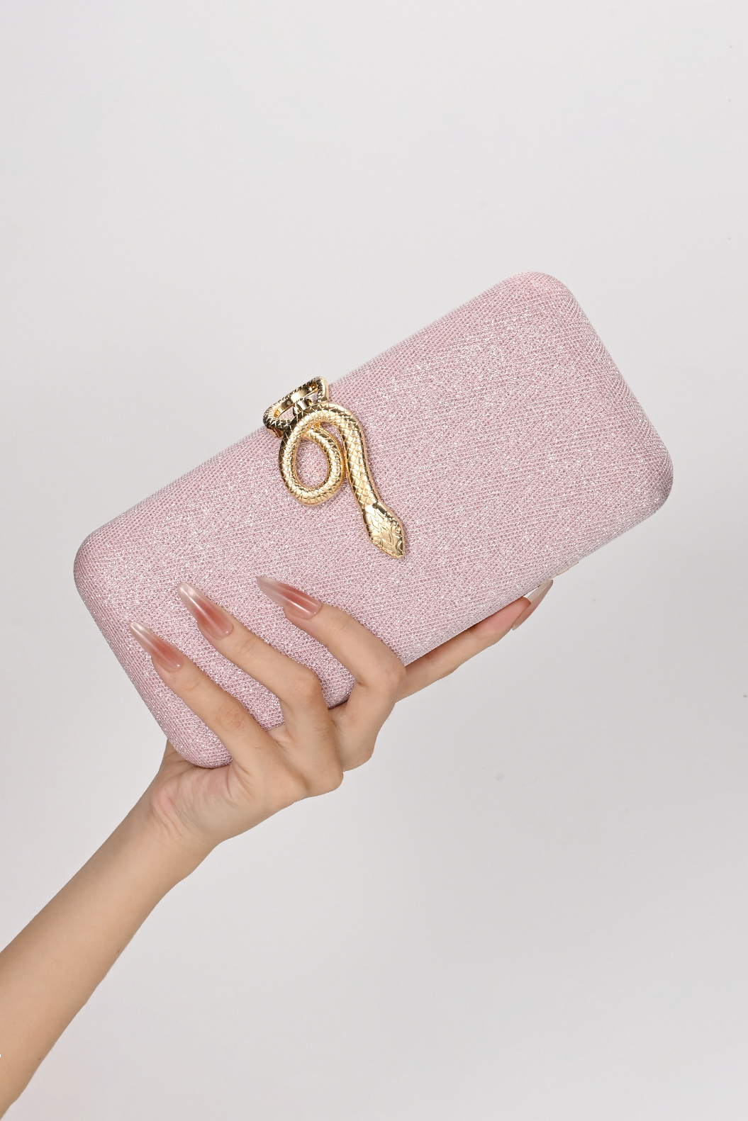 Snake Buckle Shiny Banquet Bag Party Chain Clutch