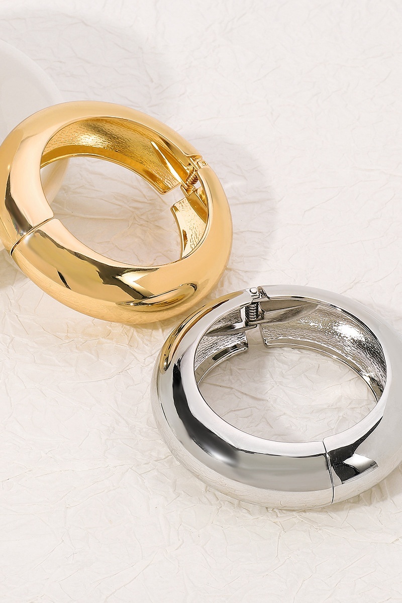 Formal Party Work Smooth Plain Hoop Bracelet-chiclody
