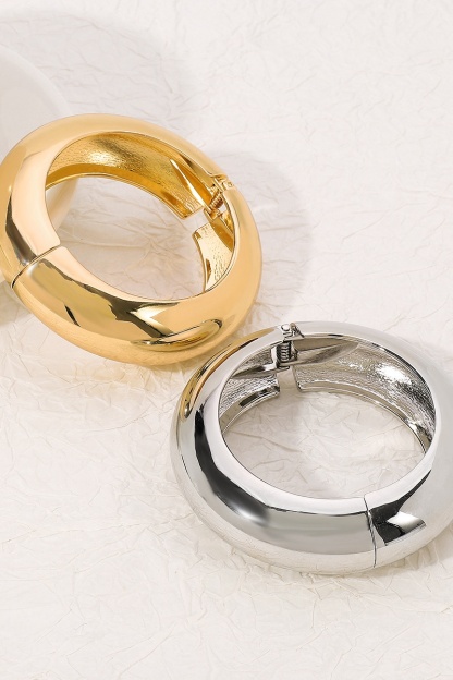 Formal Party Work Smooth Plain Hoop Bracelet-chiclody