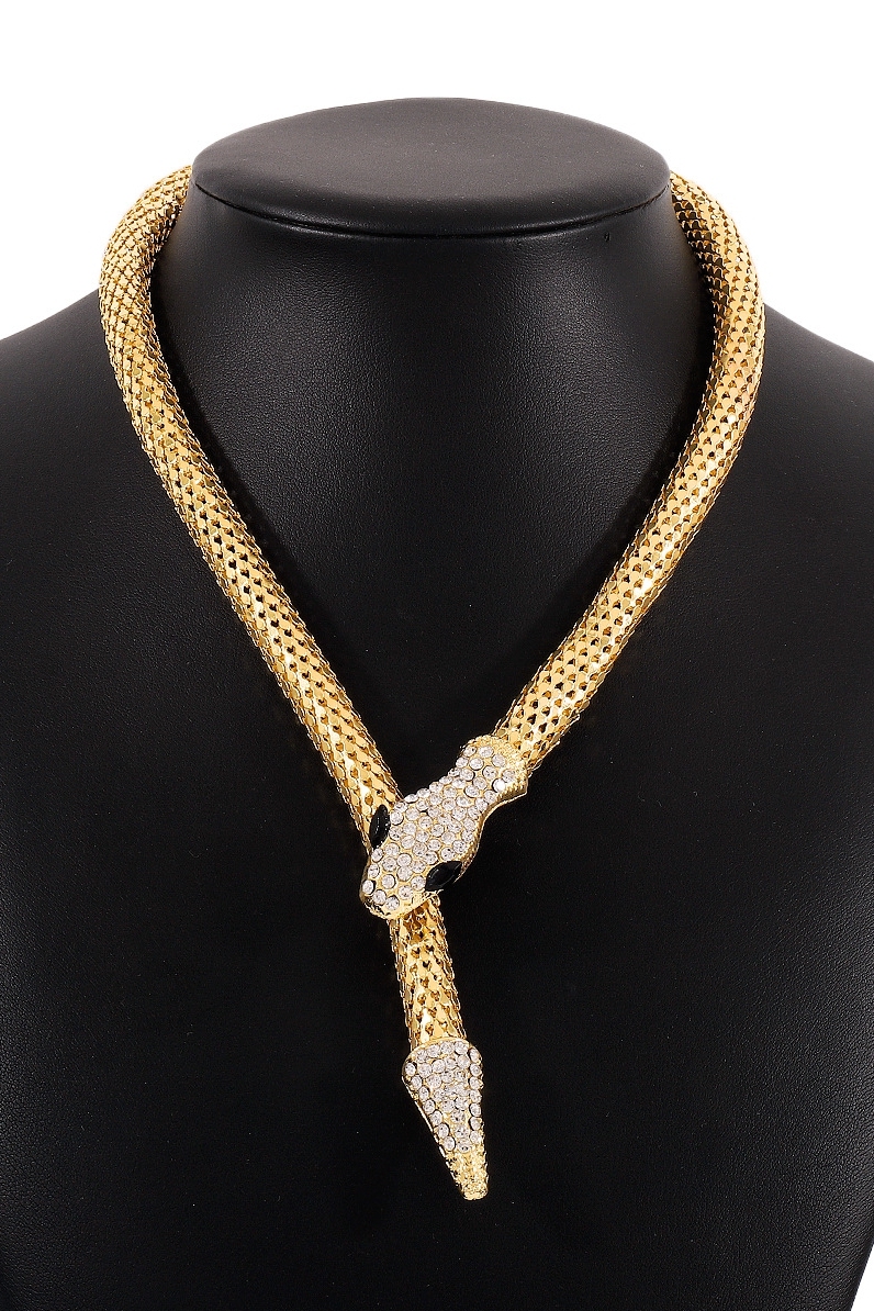 Gold Snake Choker Necklace Gold Snake Jewelry