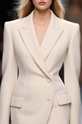 Blazer Dress Beige Lapel Mini Dress