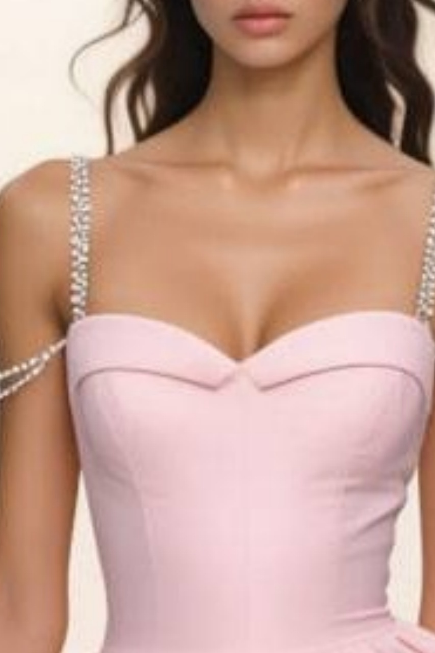 Homecoming​ Party Dress​​ Pink Spaghetti Strap Mini Dress