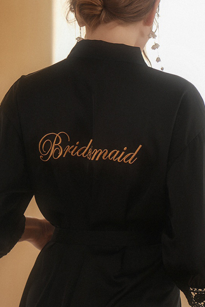 Bridal Pajama Robe White V Neck Satin Lace Robes Gown