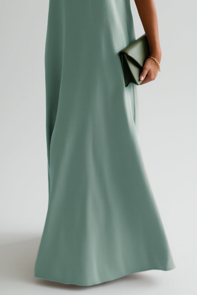 Casual Party Dress Green Spaghetti Strap Maxi Dress