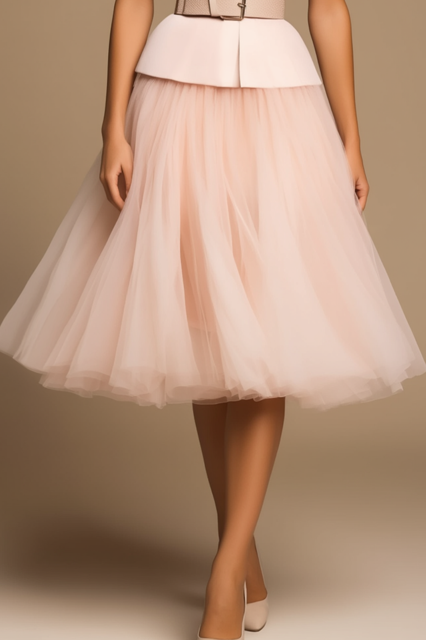 Work Dress Pink Crew Neck Knee Mesh A-Line Satin Dress