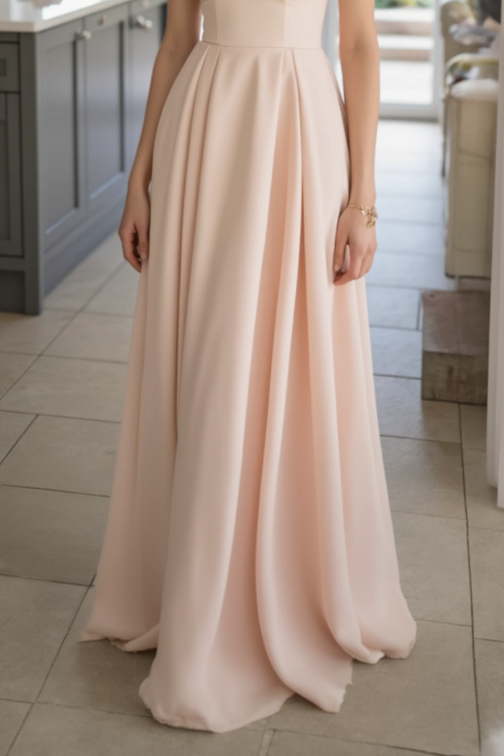 Homecoming​ Formal Dress​​ Pink Strapless Floor-Length