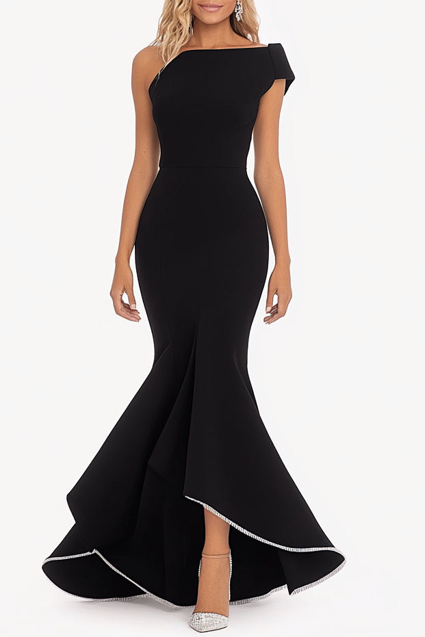 Daily Party Work Formal Strapless Black Maxi Dress