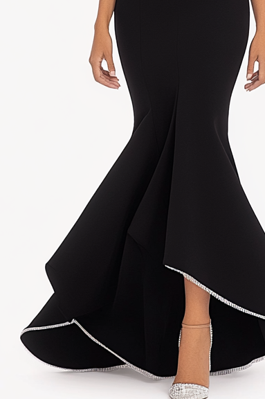 Daily Party Work Formal Strapless Black Maxi Dress