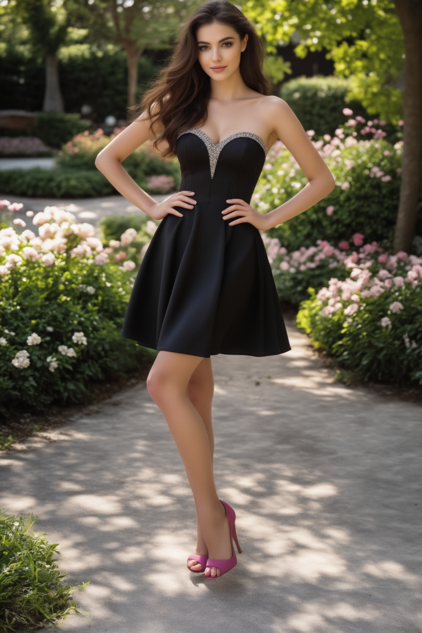 Homecoming​ Party Dress​​ Black Strapless Mini Dress