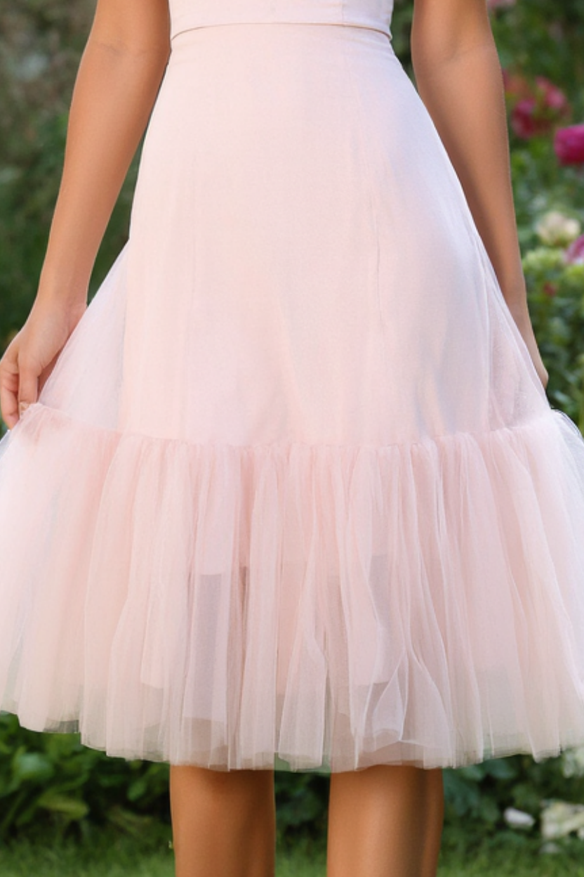 Homecoming​ Party Dress​​ Pink Spaghetti Strap Knee Dress