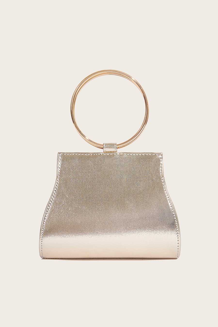 Golden Metal Ring-Handled Bag
