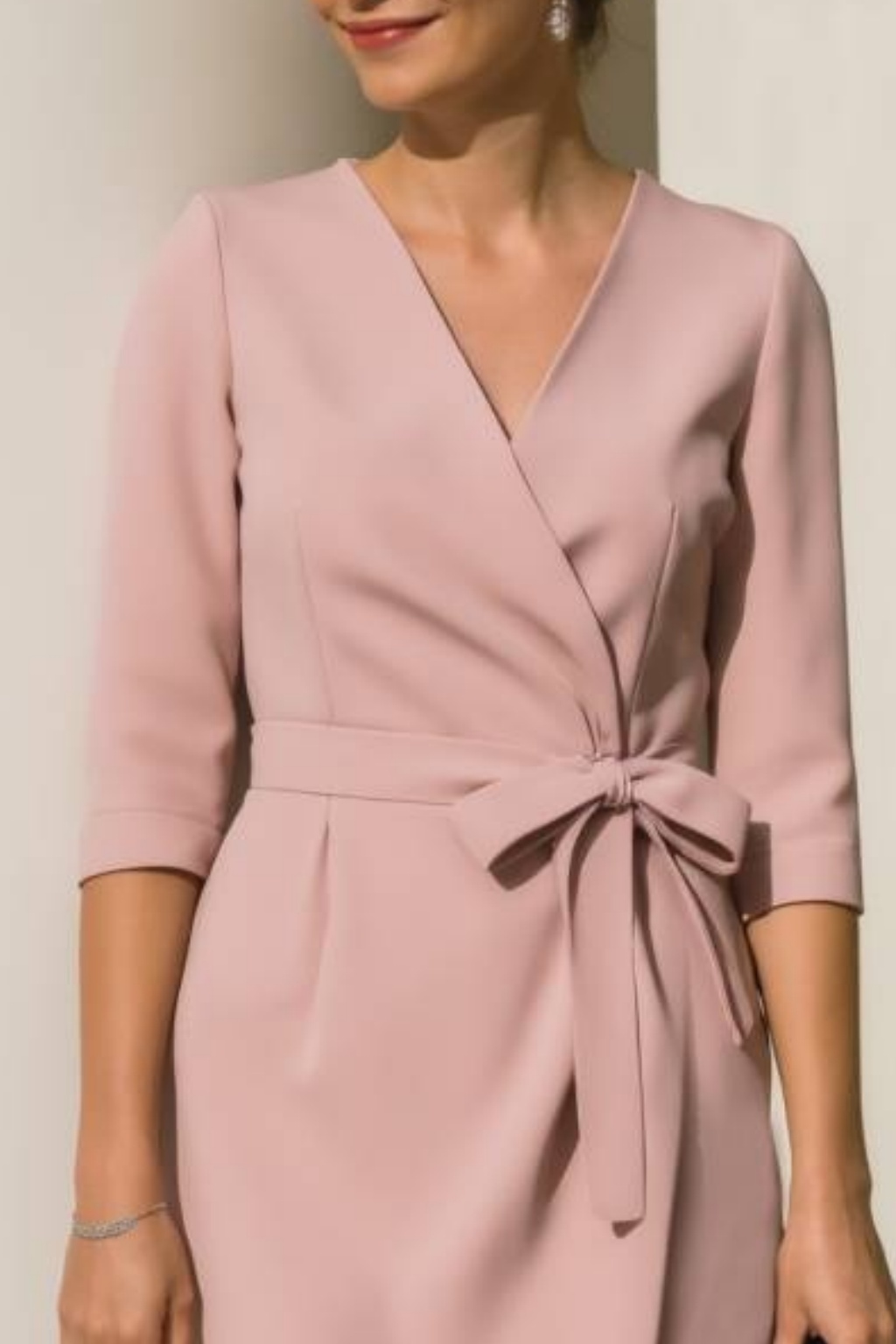 Half sleeve knee length office dress