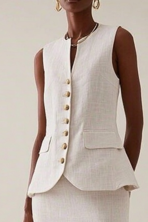 Casual Outfit Sets White Crew Neck Ruffle Skirts Set