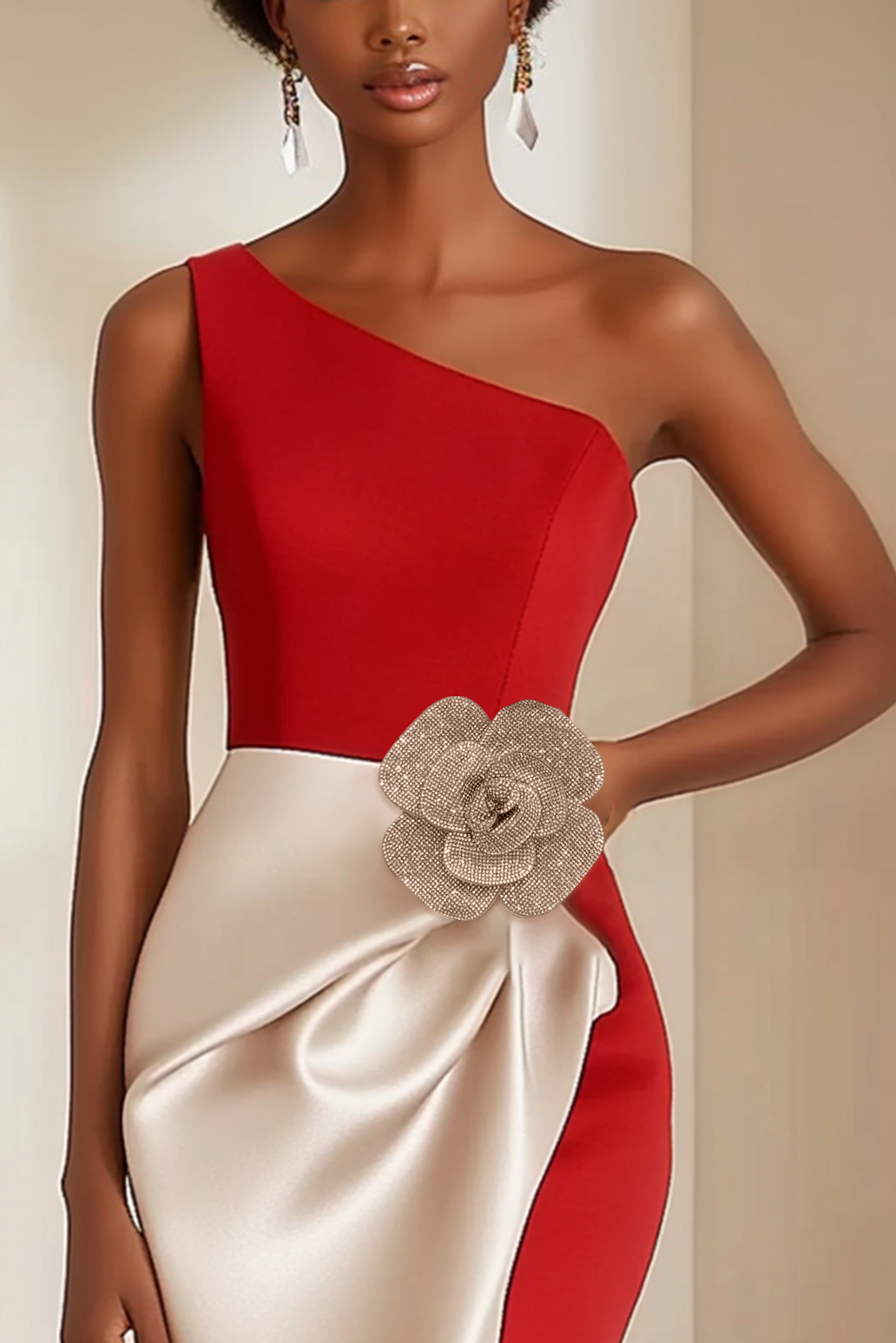 Wedding Guest Midi Dress Off-Shoulder Pleats Dress