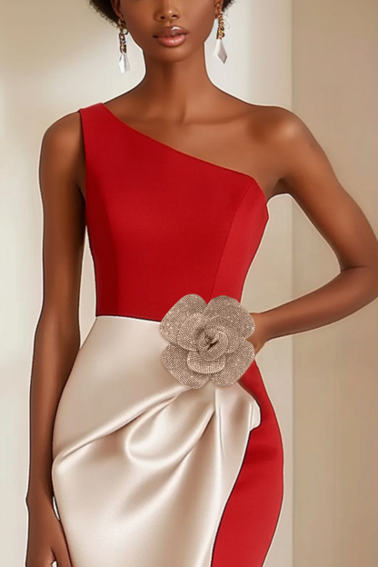 Wedding Guest Midi Dress Off-Shoulder Pleats Dress