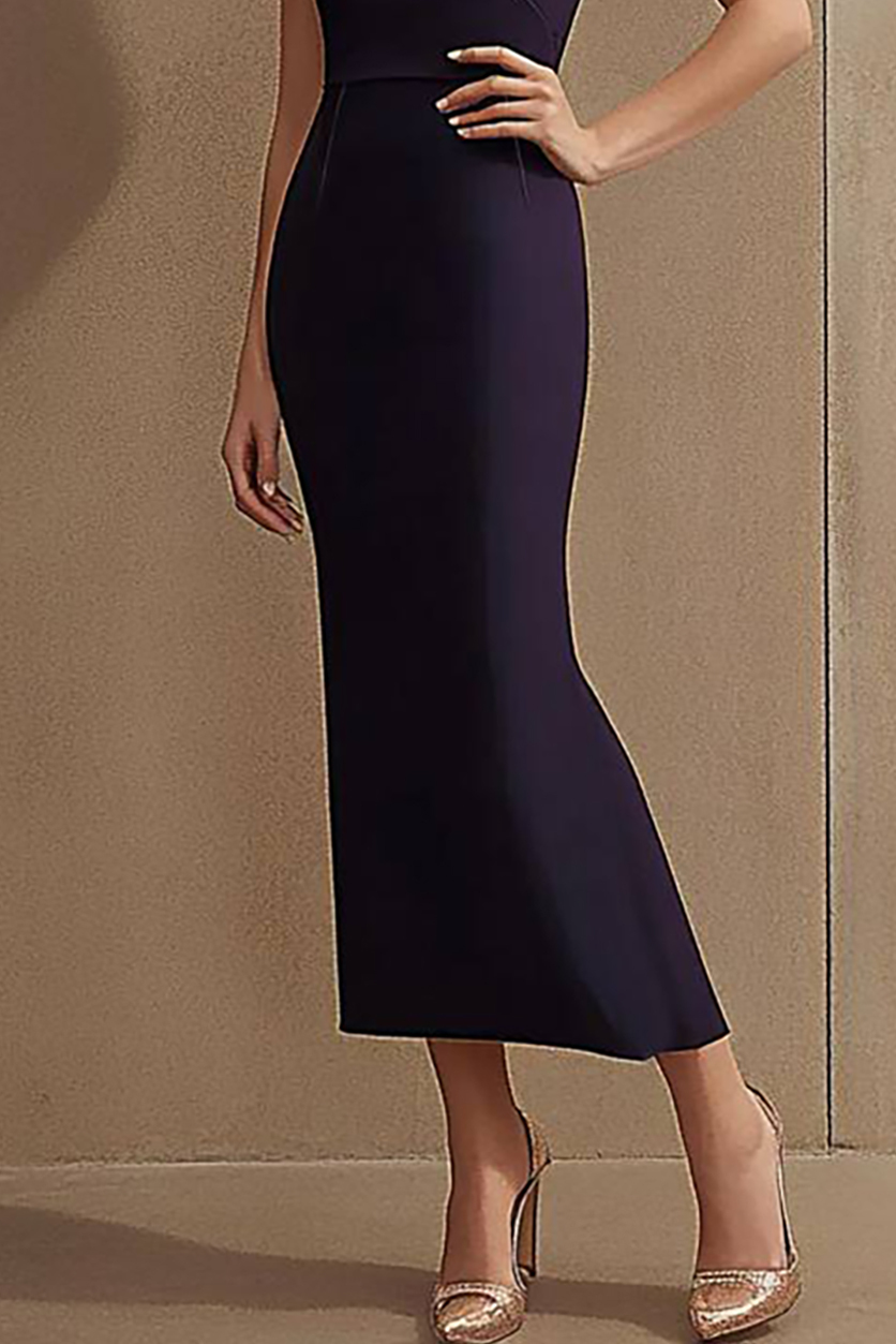 Business Semi-Formal Dress Navy Bodycon Midi Dress