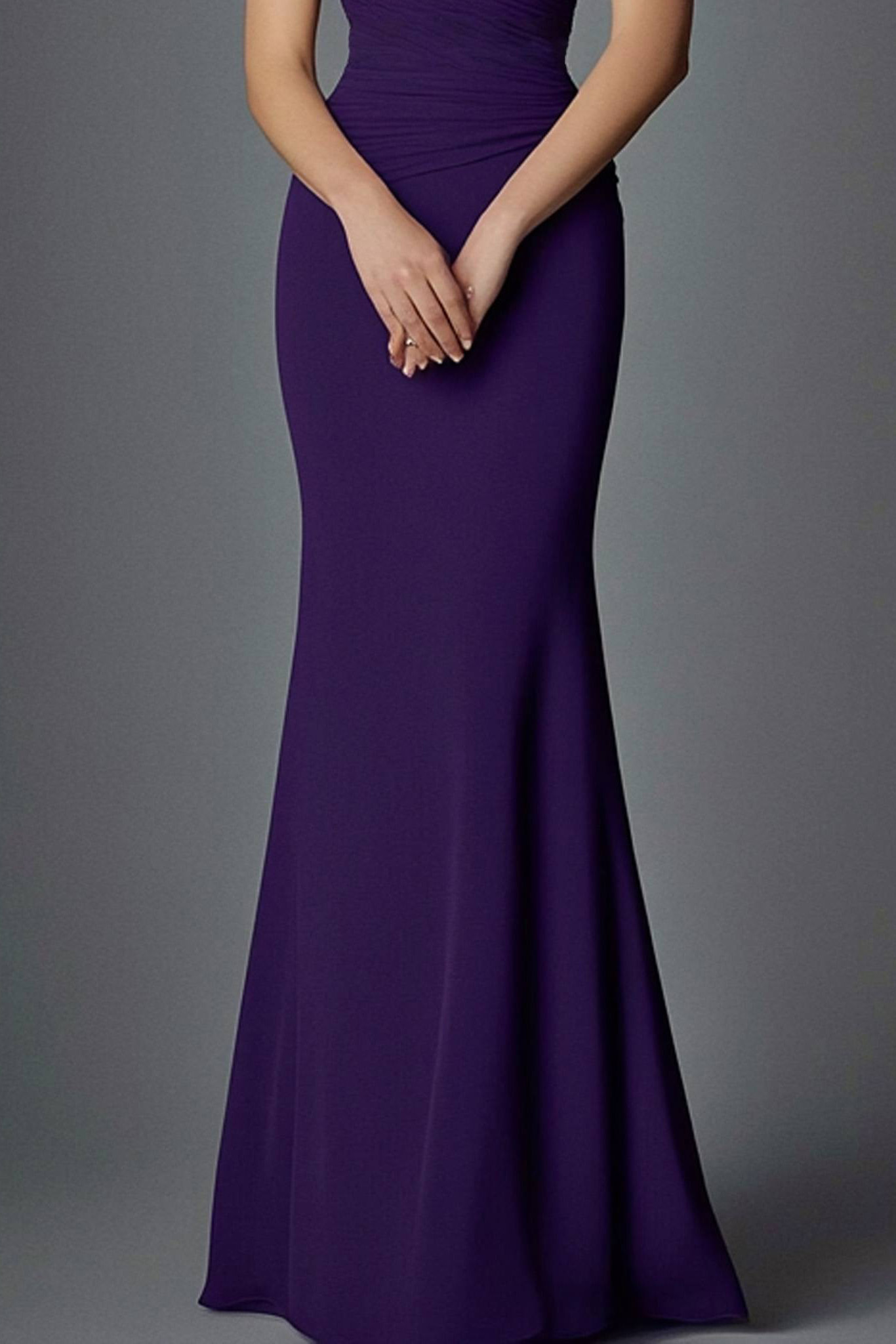 Wedding Guest Dress Purple Mermaid Floor-Length Mother of the Bride Dress