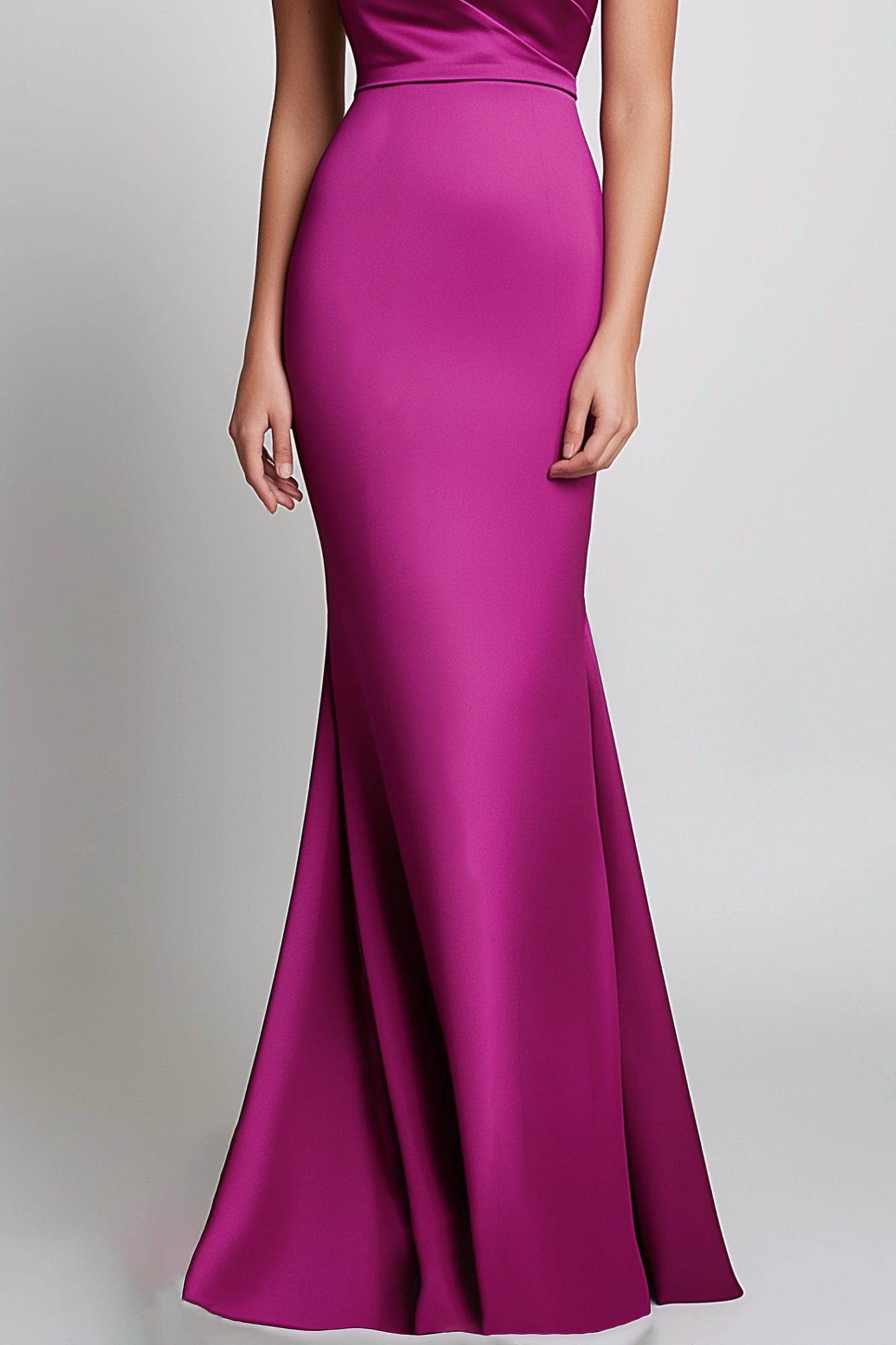 Formal Evening Dress Purple Satin Off Shoulder Mermaid Floor-Length Dress