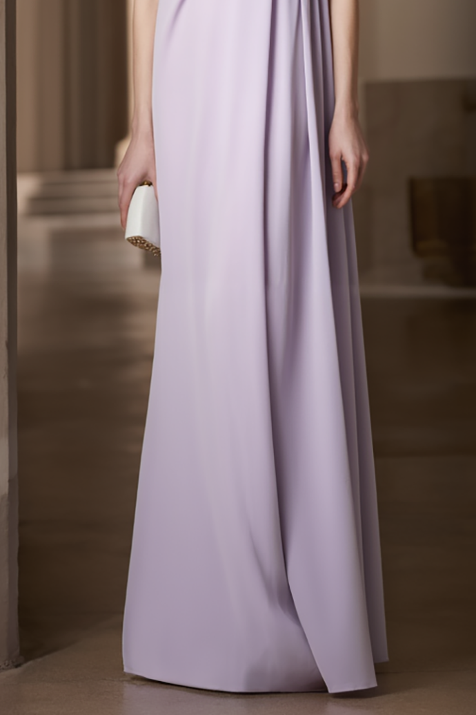 Formal Evening Gown Lilac One Shoulder Loose Fit Floor-Length Dress