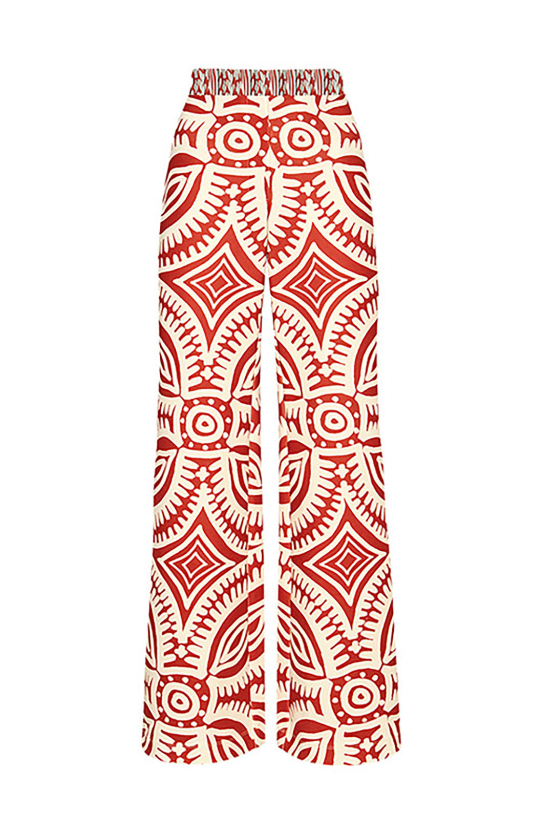 Ethnic Style Off-Shoulder One-Piece Swimsuit and Beach Pants Set