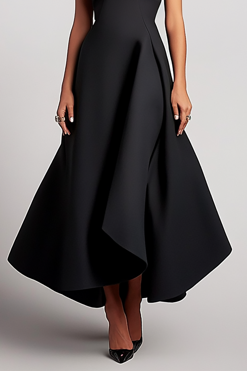 Formal Evening Dress Halter Sleeveless Asymmetric Maxi Dress