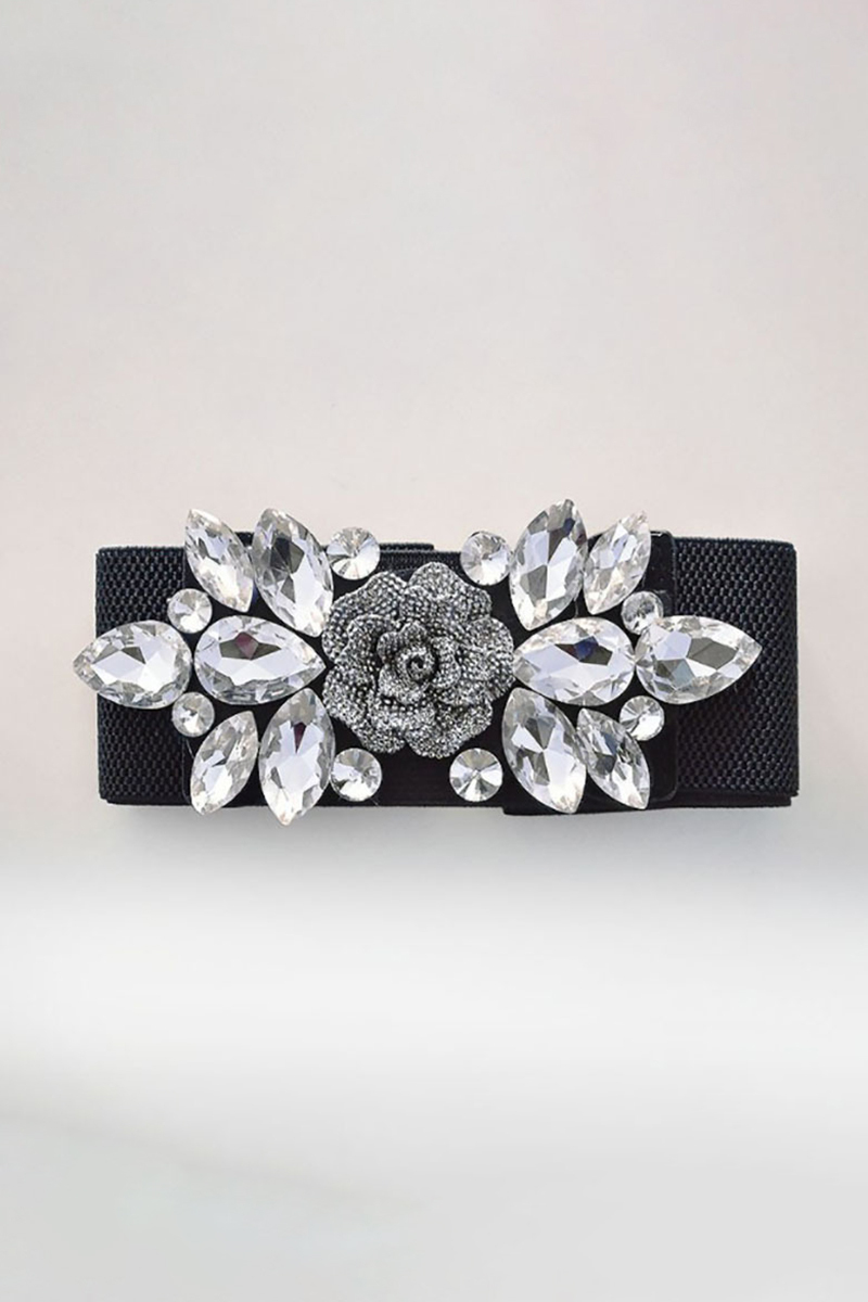 Rhinestone Elastic Belt Crystal Dress Coat Waist Waist Seal