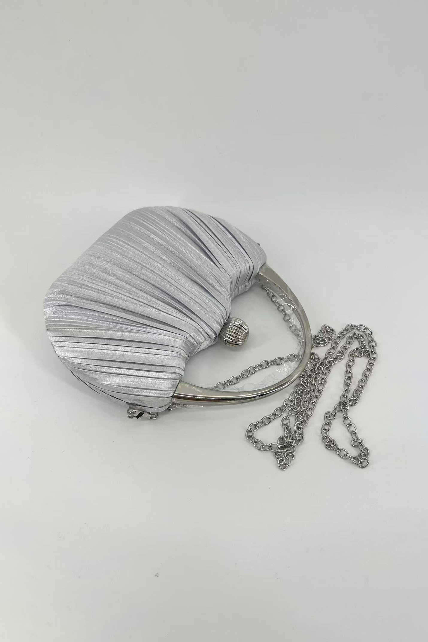 Evening Retro Pleated Bag Solid Color Chain Magnetic Clasp Clutch