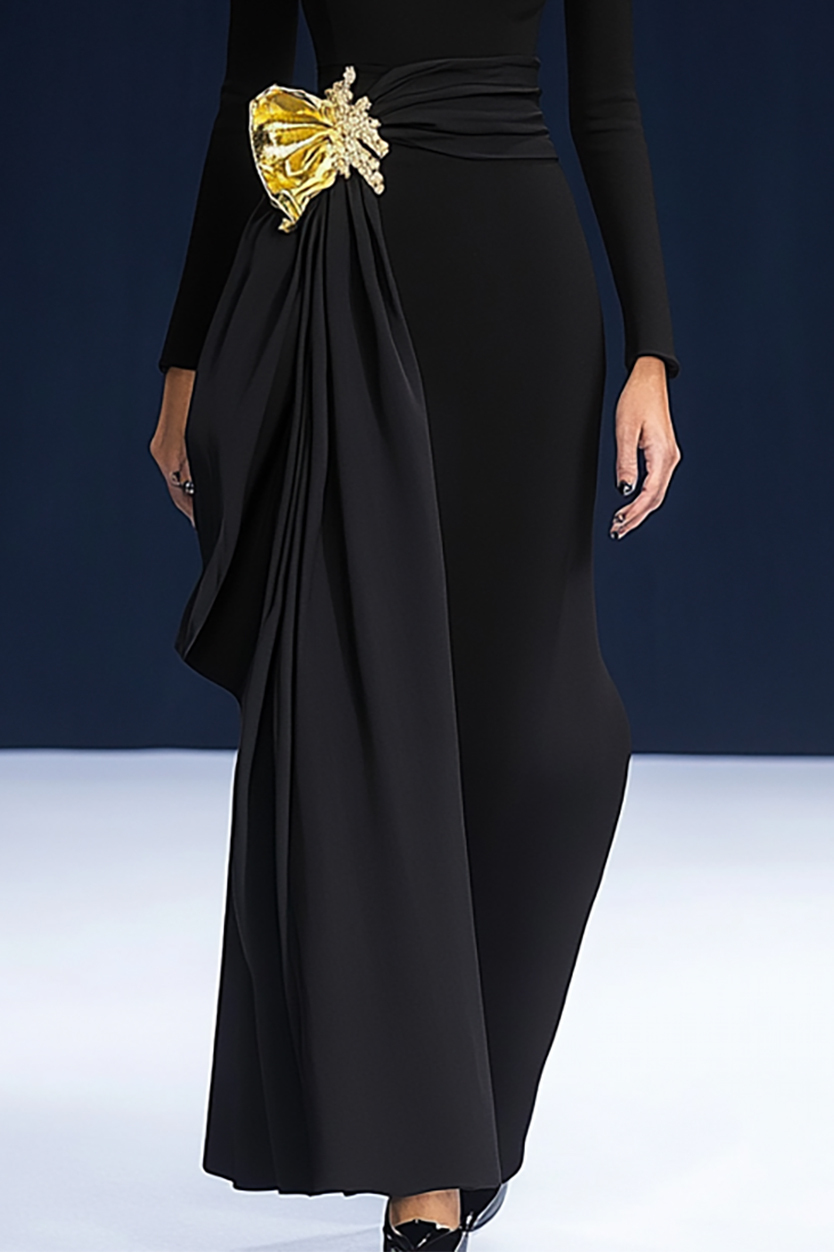 Party Evening Dress Belt 3D Decoration Slim Long Dress