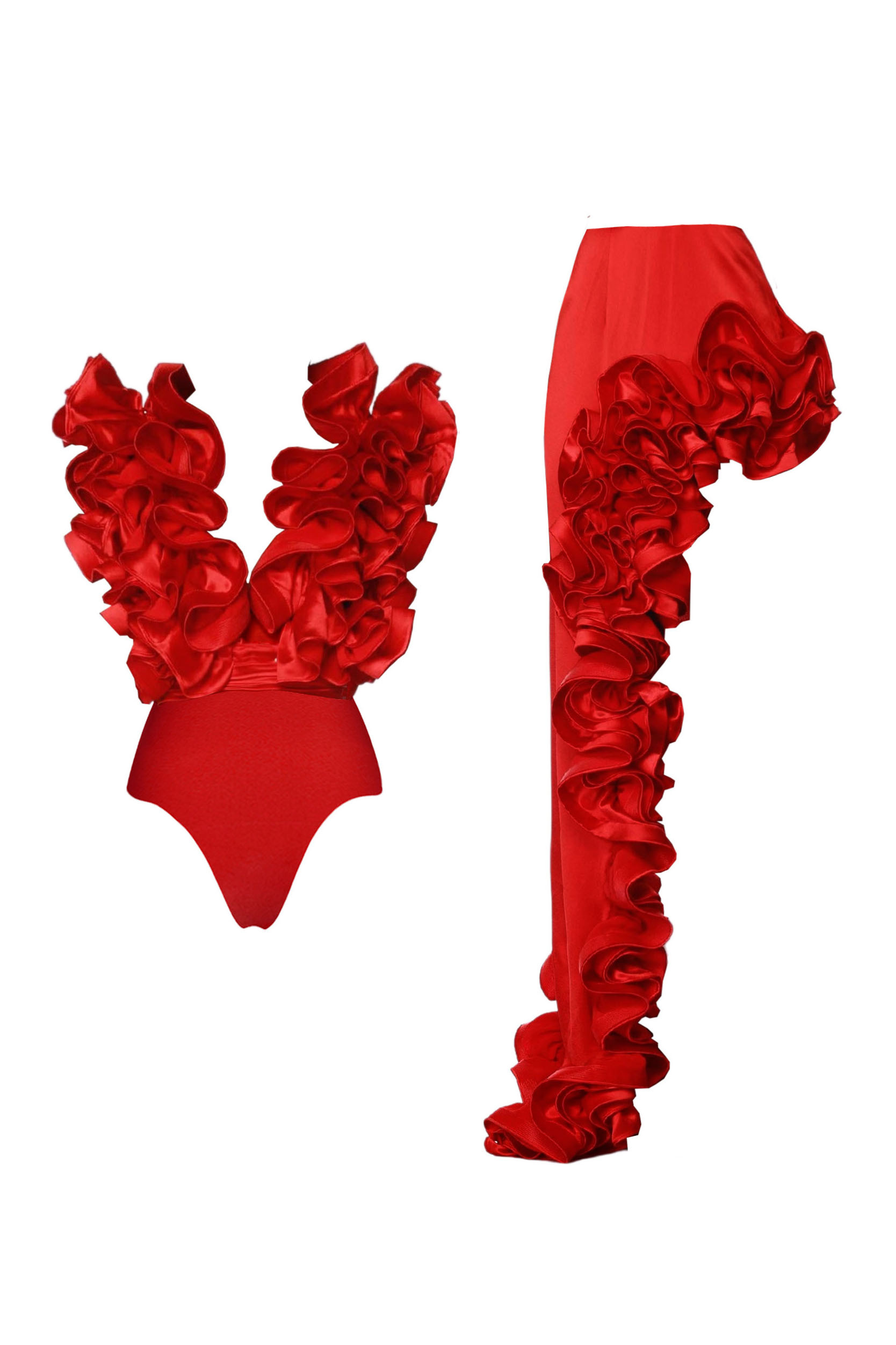 3D Black and White Houndstooth V-Neck One Piece Swimsuit and Wrap Skirt Cover-Up