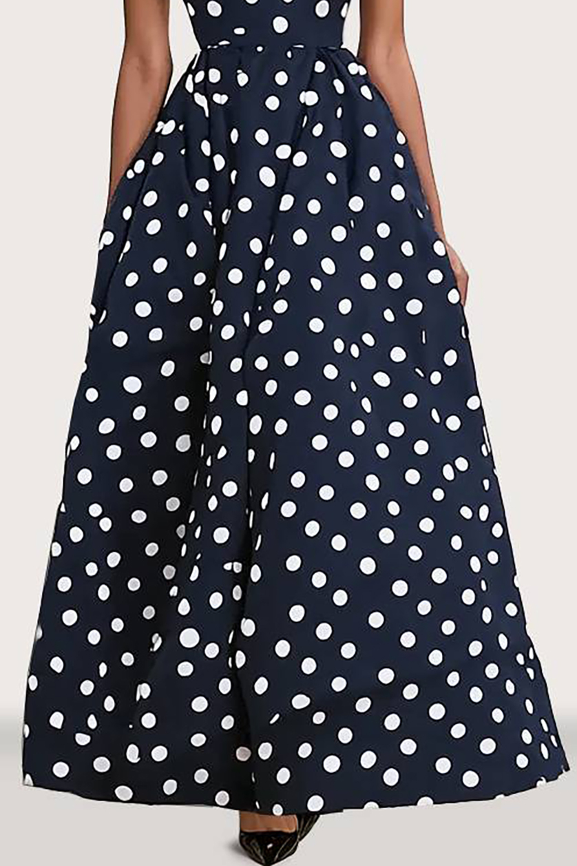 Evening Party Polka Dot Dress Tube Top Long Dress