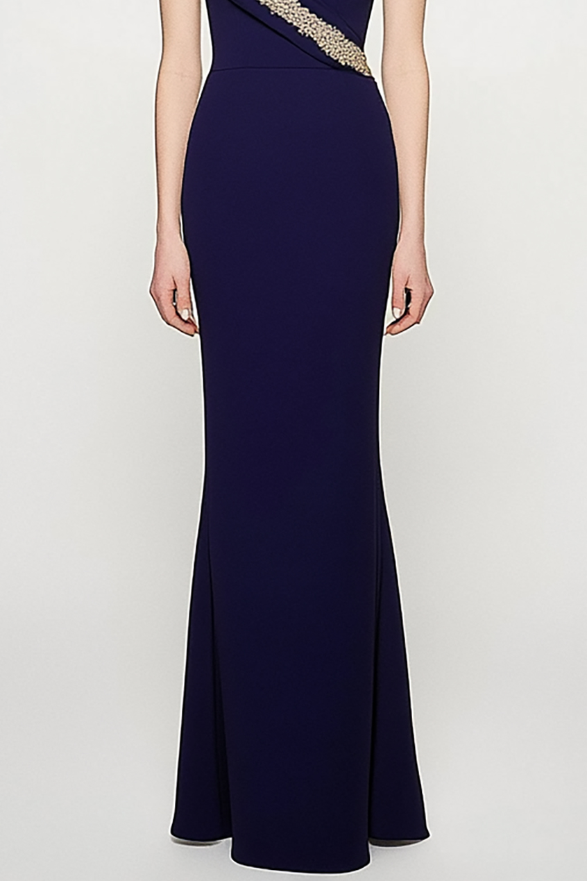 Evening Elegant Dress Pleated Drop-Shoulder Mermaid Mother of the Bride Dress