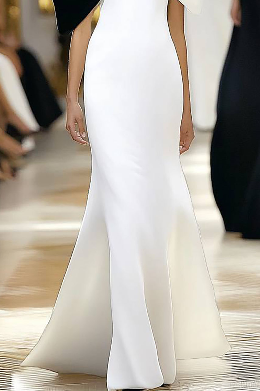 Formal Evening Color Block Dress Exaggerated Decoration Maxi Dress-chiclody
